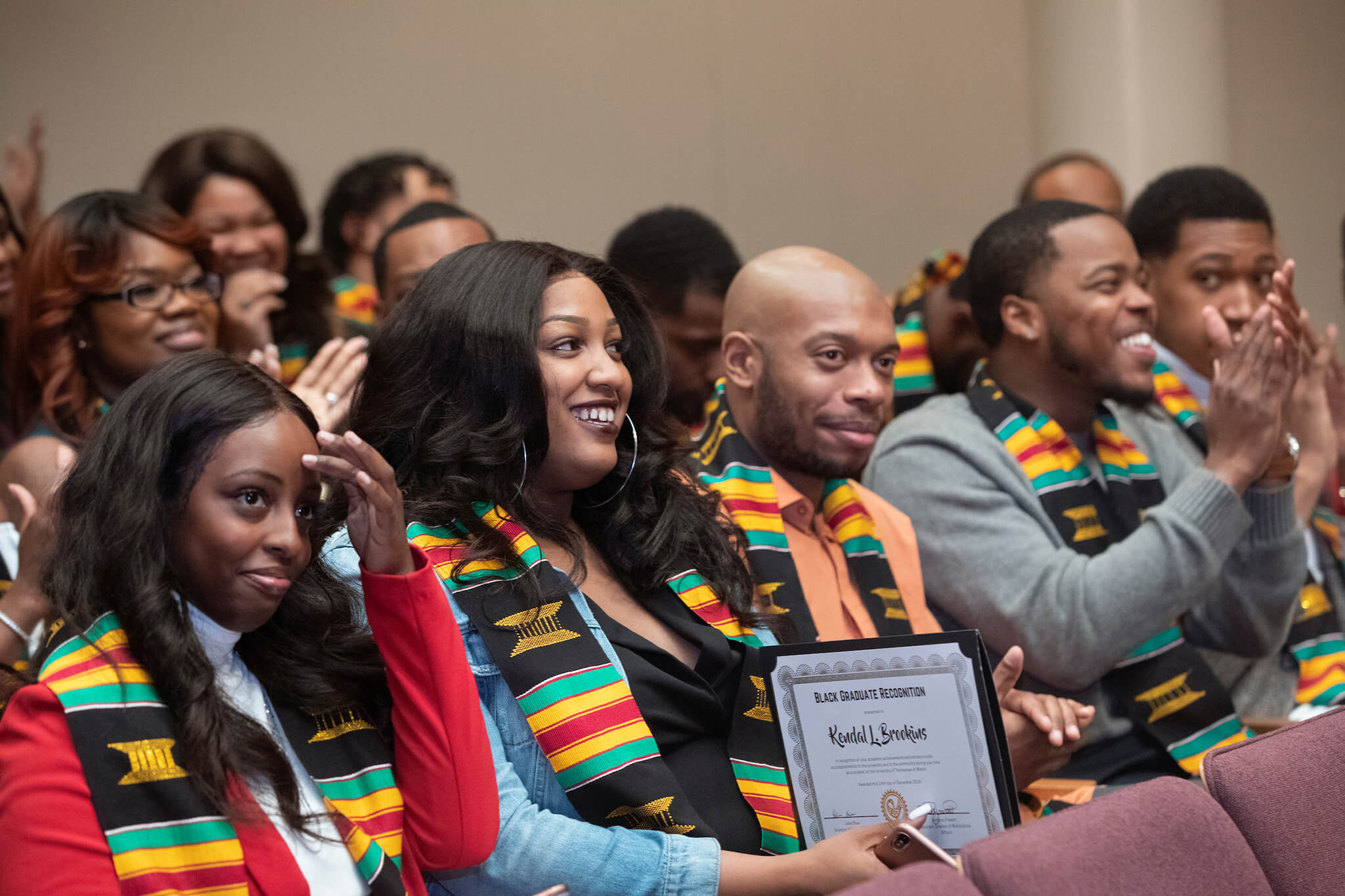 (l-r) Tayh’lore Chism, Kendal Brookins, Chris Bass and Jason Andrews, all of Memphis, attended the University of Tennessee at Martin’s Black Graduate Recognition Ceremony held Dec. 14.